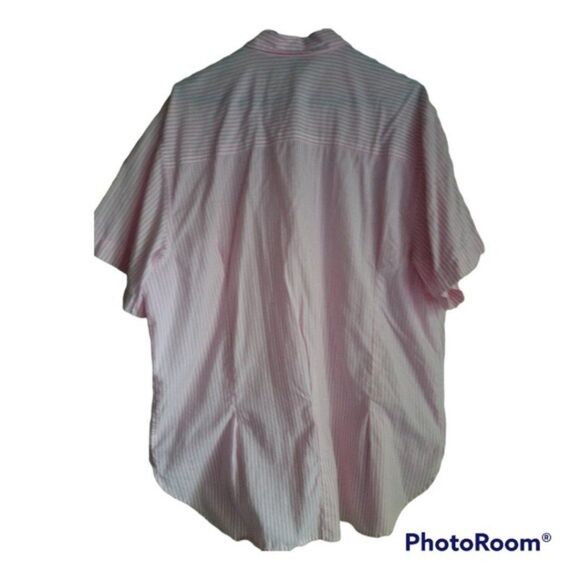 Vintage Cali Pink and White Stripe Button Up Blouse Size XXL - Picture 4 of 5